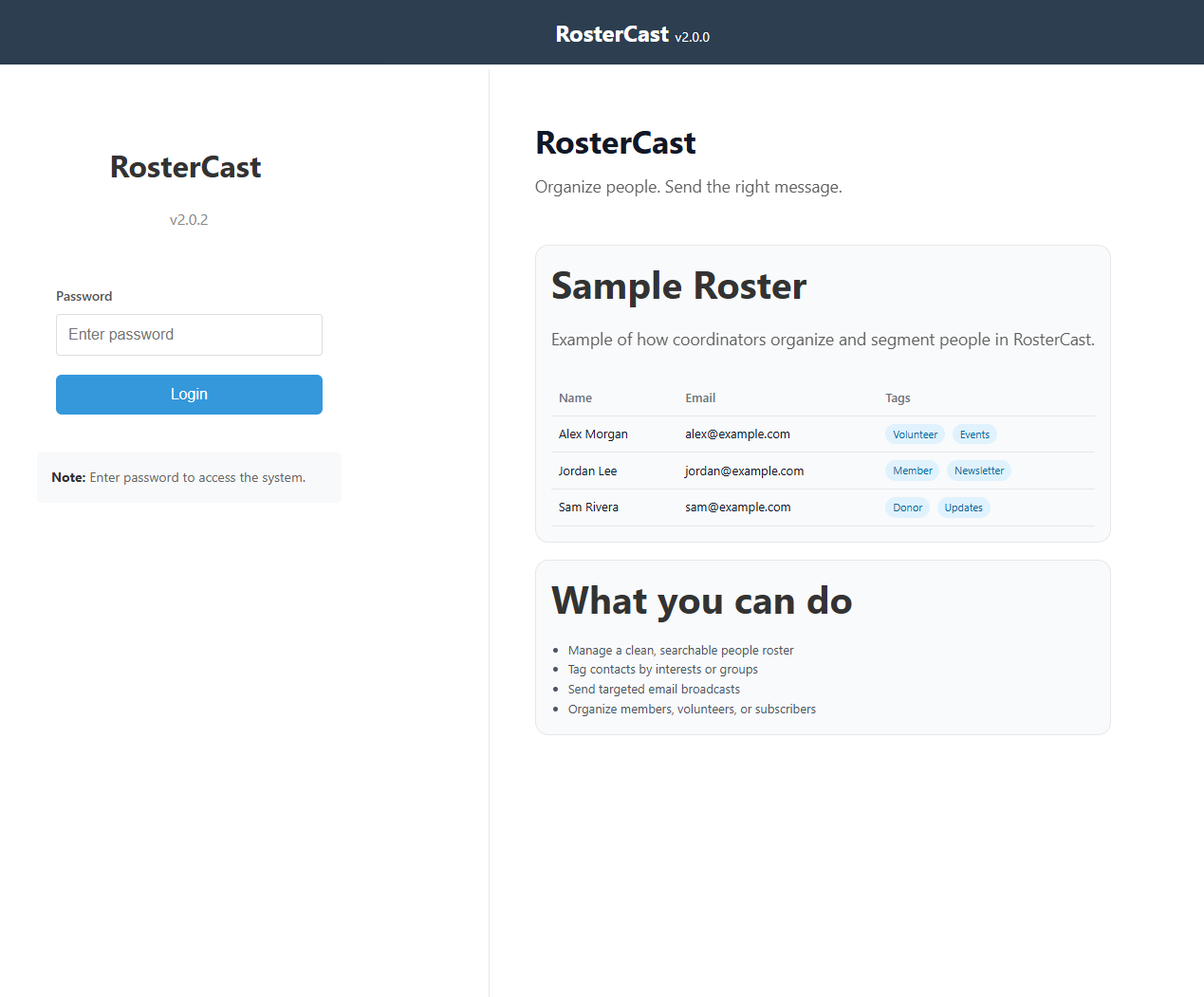 RosterCast screenshot